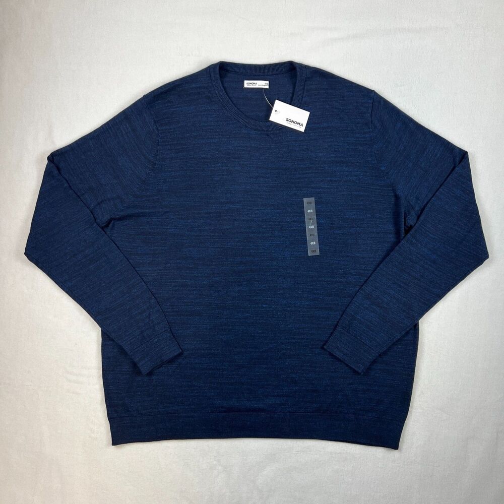 Sonoma Crewneck Sweater Mens 4XB Navy Pullover Comfortable Capsule Basic 4XL